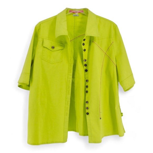 Alain Weiz Classy Retro Green Business Work Blazer Womens Size Large Button Up - Picture 6 of 11